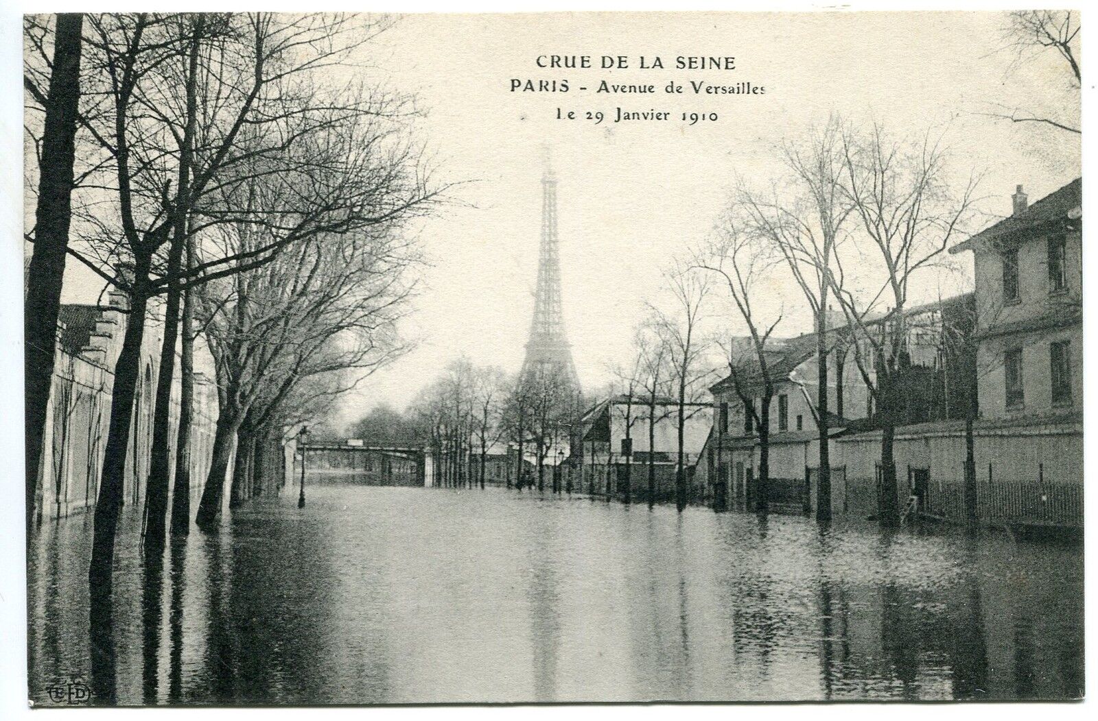 CARTE POSTALE PARIS CRUE DE LA SEINE 29 JANVIER 1910 AV DE VERSAILLES 400736711168