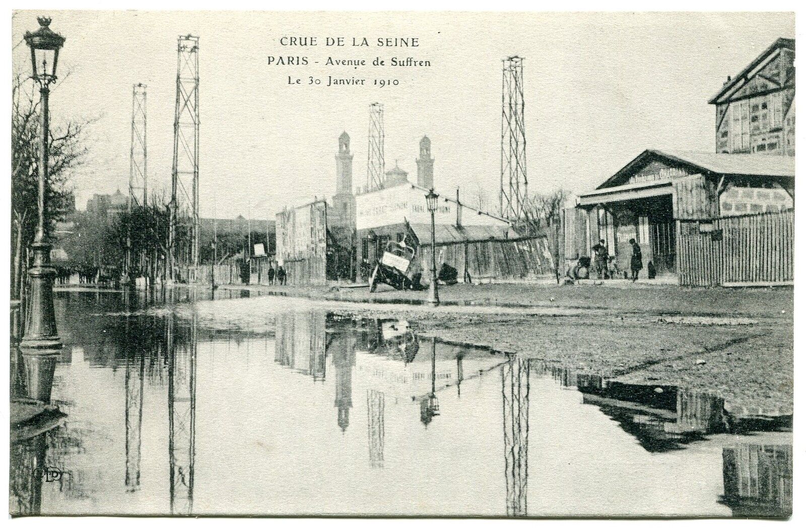 CARTE POSTALE PARIS CRUE DE LA SEINE 30 JANVIER 1910 AV DE SUFFREN 121377850818