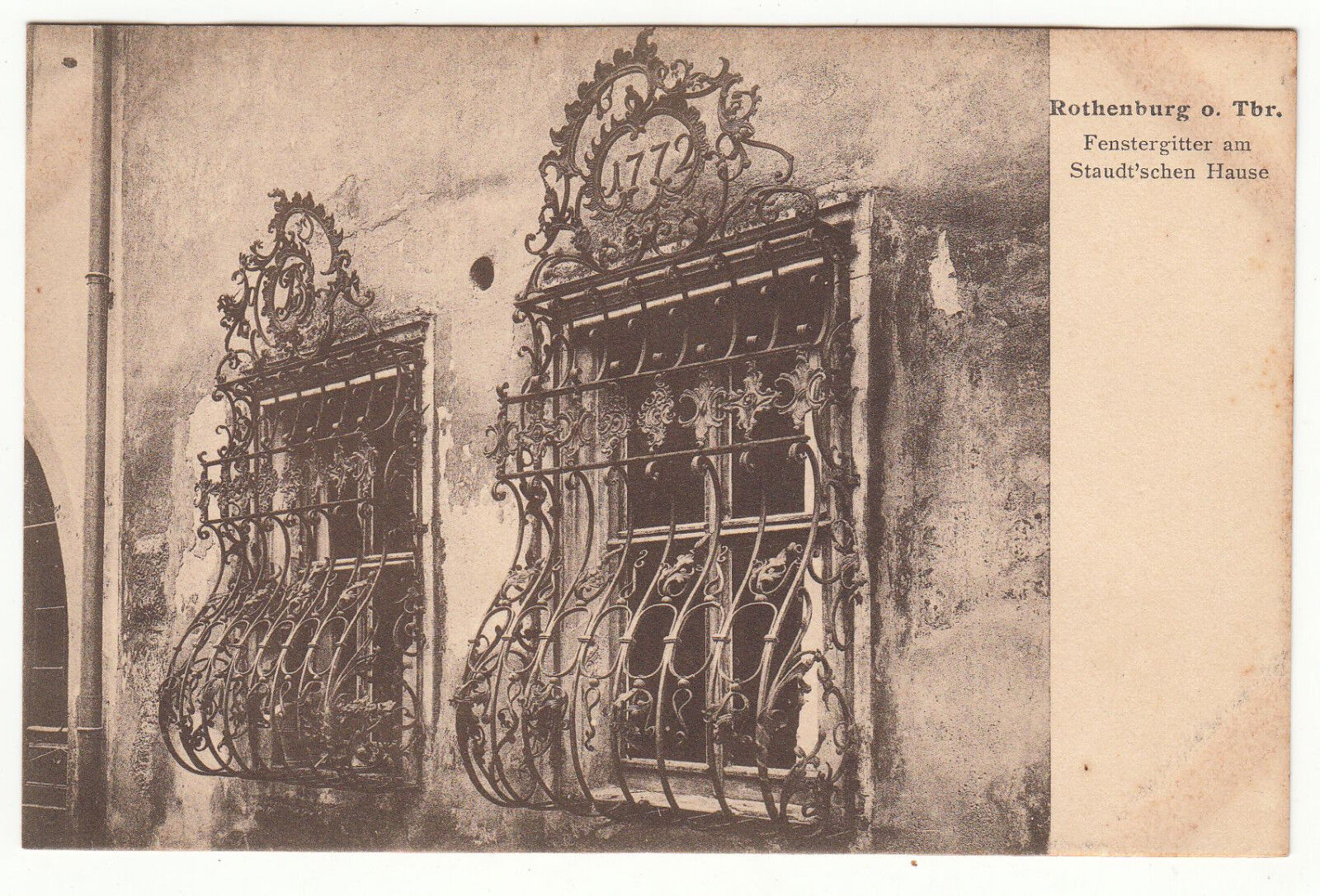 CARTE POSTALE POFTKARTE ALLEMAGNE ROTHENBURG FENSTERGITTER AM STAUDT SCHEN HAUSE 123452169358