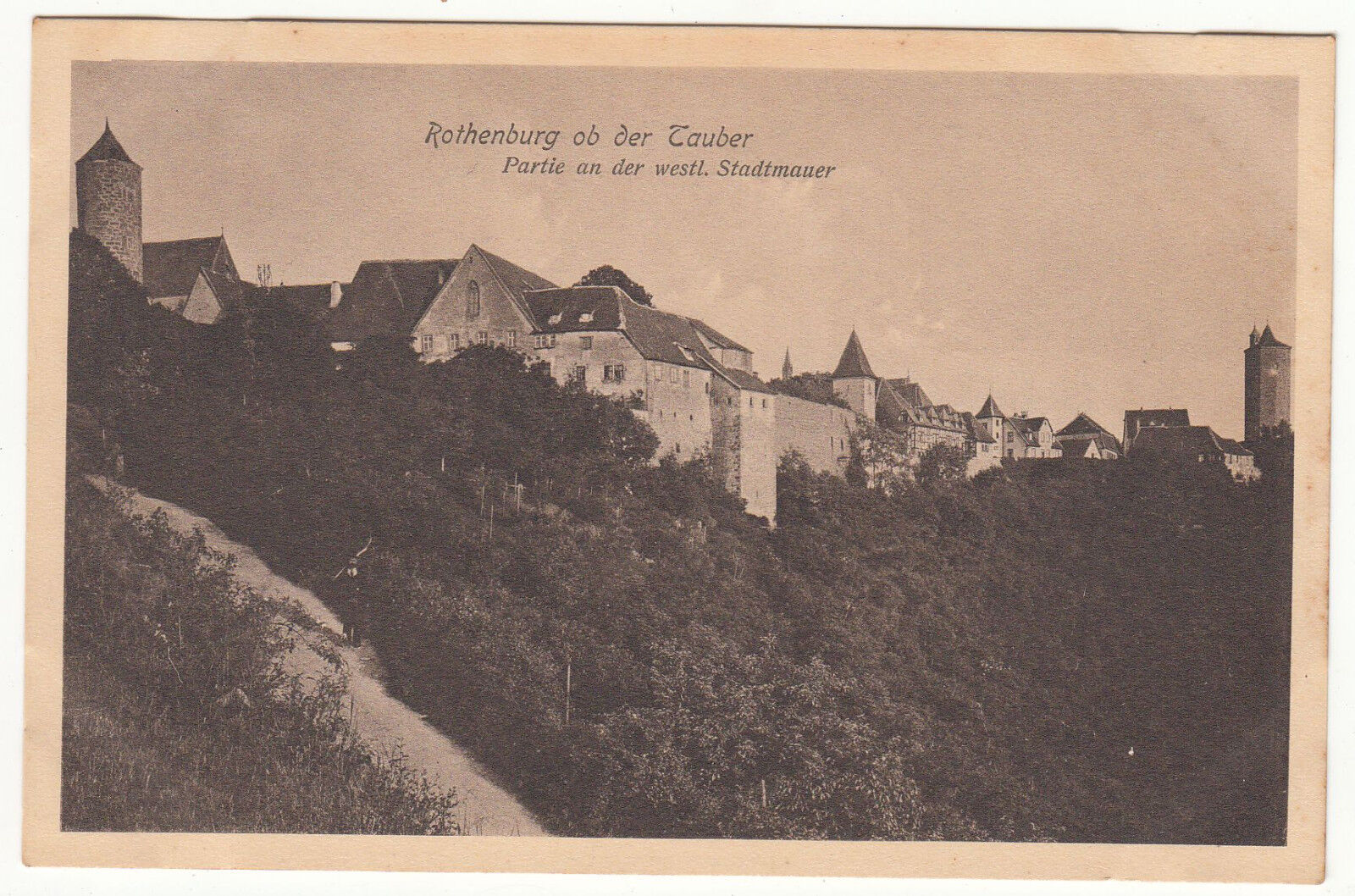 CARTE POSTALE POFTKARTE ALLEMAGNE ROTHENBURG PARTIE AN DER WESTL STADTMAUER 123452169378