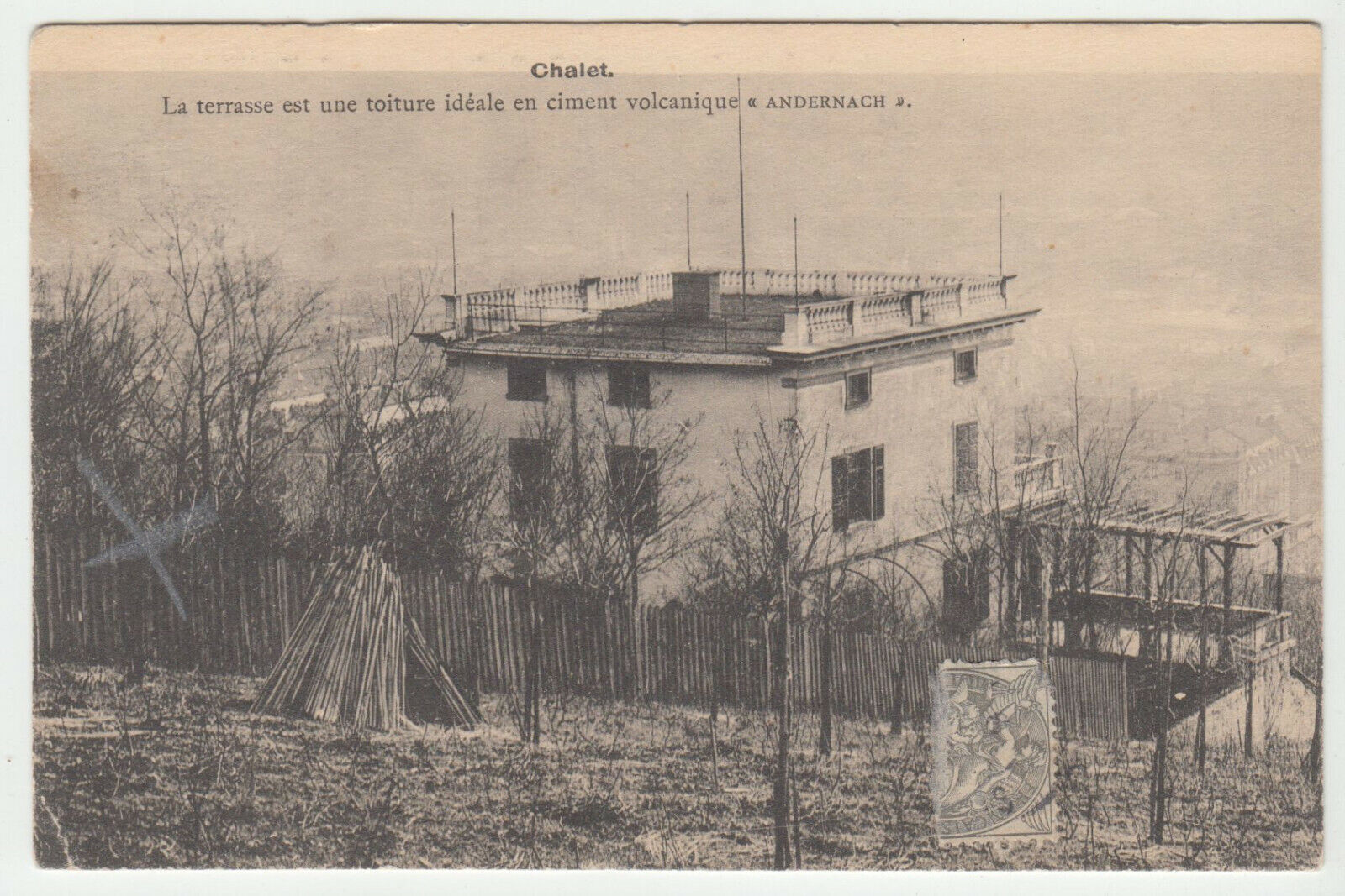 CARTE POSTALE PUBLICITAIRE CHALET EN CIMENT VOLCANIQUE ANDERNACH 124161214538