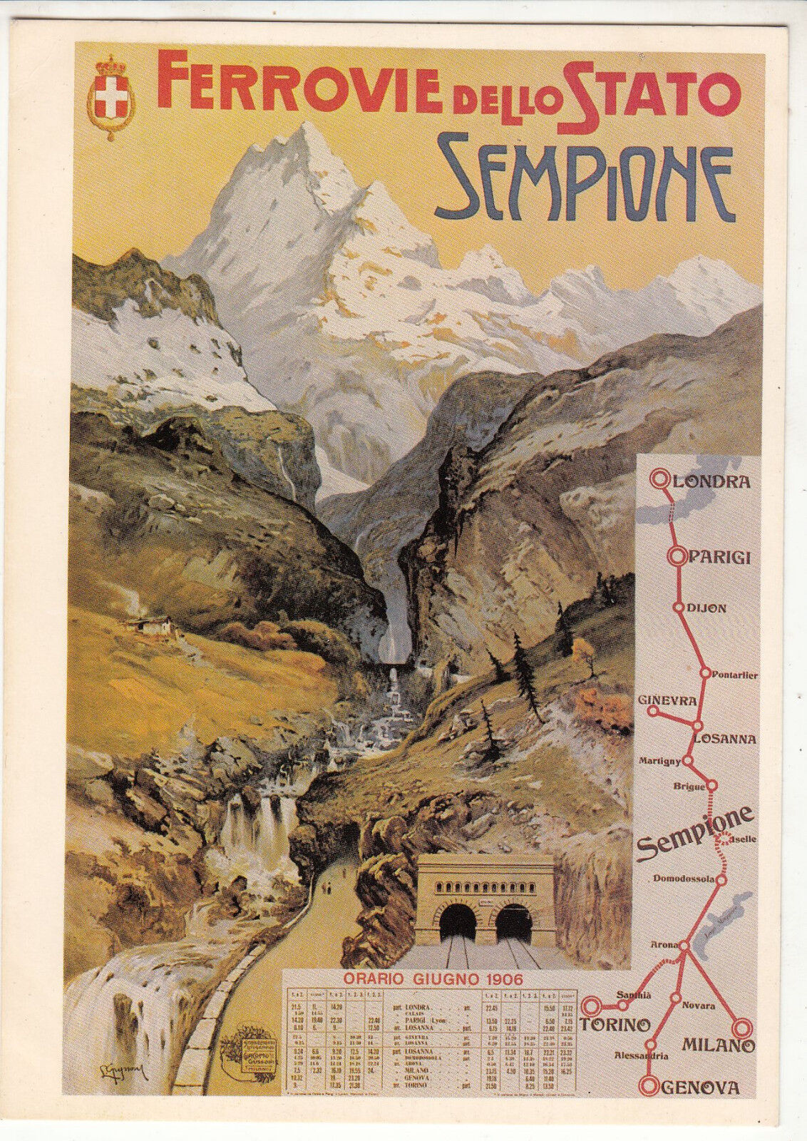 CARTE POSTALE REEDITION PUBLICITAIRE AFFICHE ANCIENNE FERROVIE DELLO STATO 122914836758