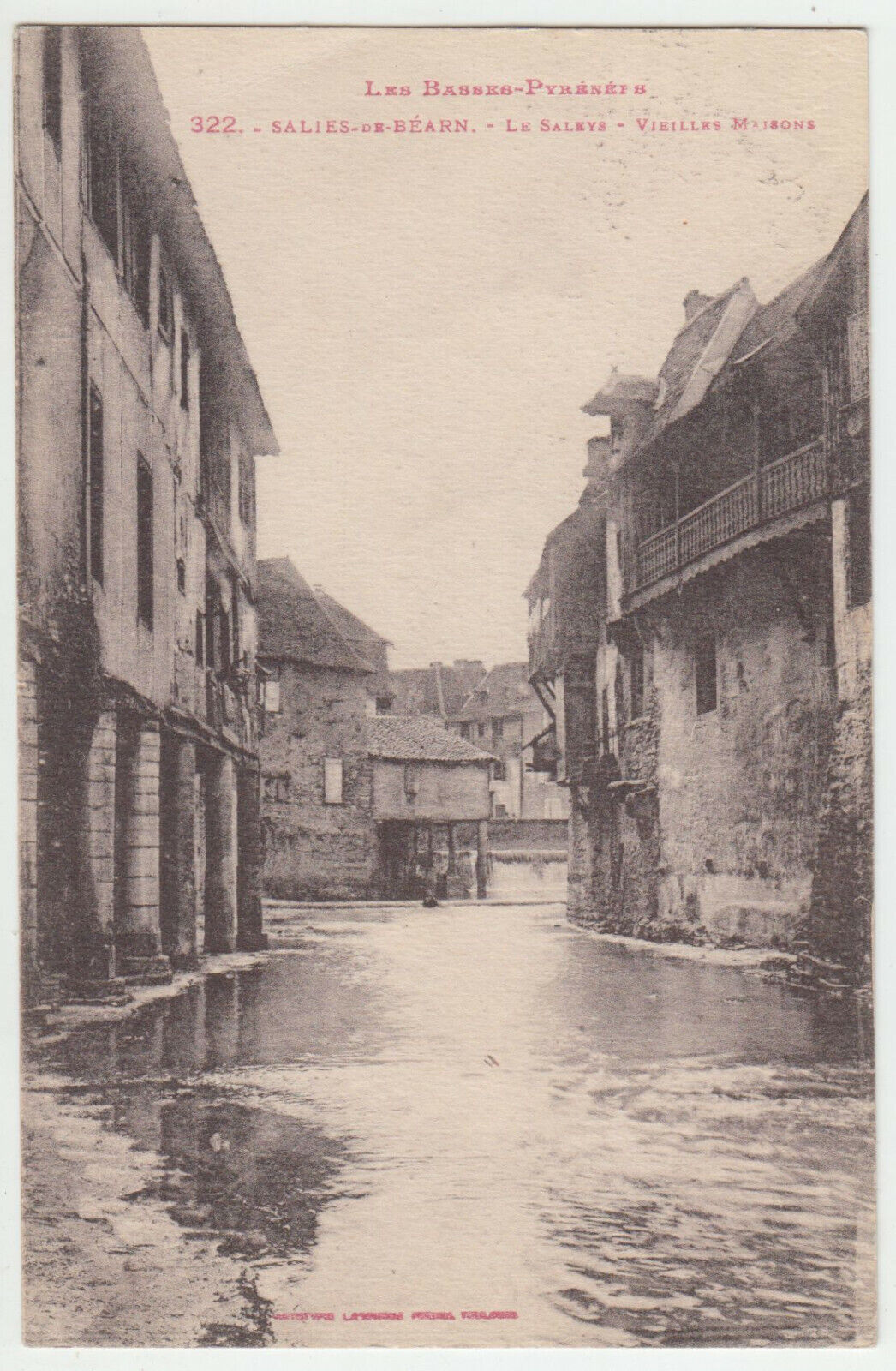 CARTE POSTALE SALIES DE BEARN LE SALEYS VIEILLE MAISONS 402157899598