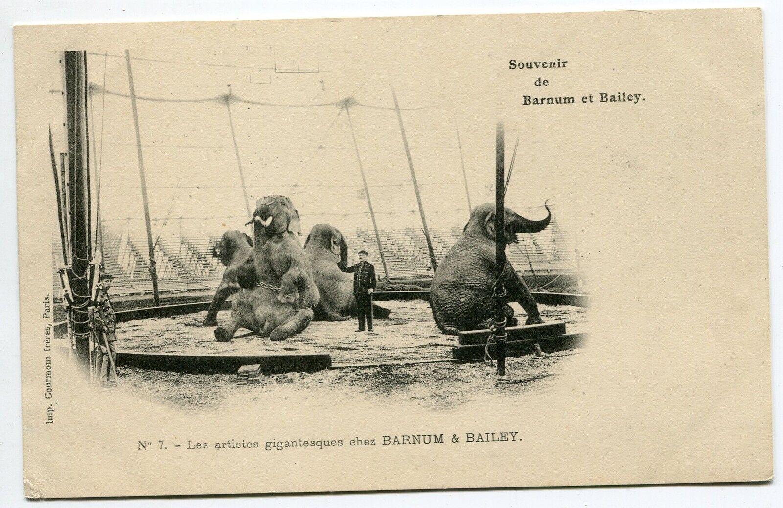 CARTE POSTALE SOUVENIR DE BARNUM ET BAILEY CIRQUE ELEPHANT 121322439498