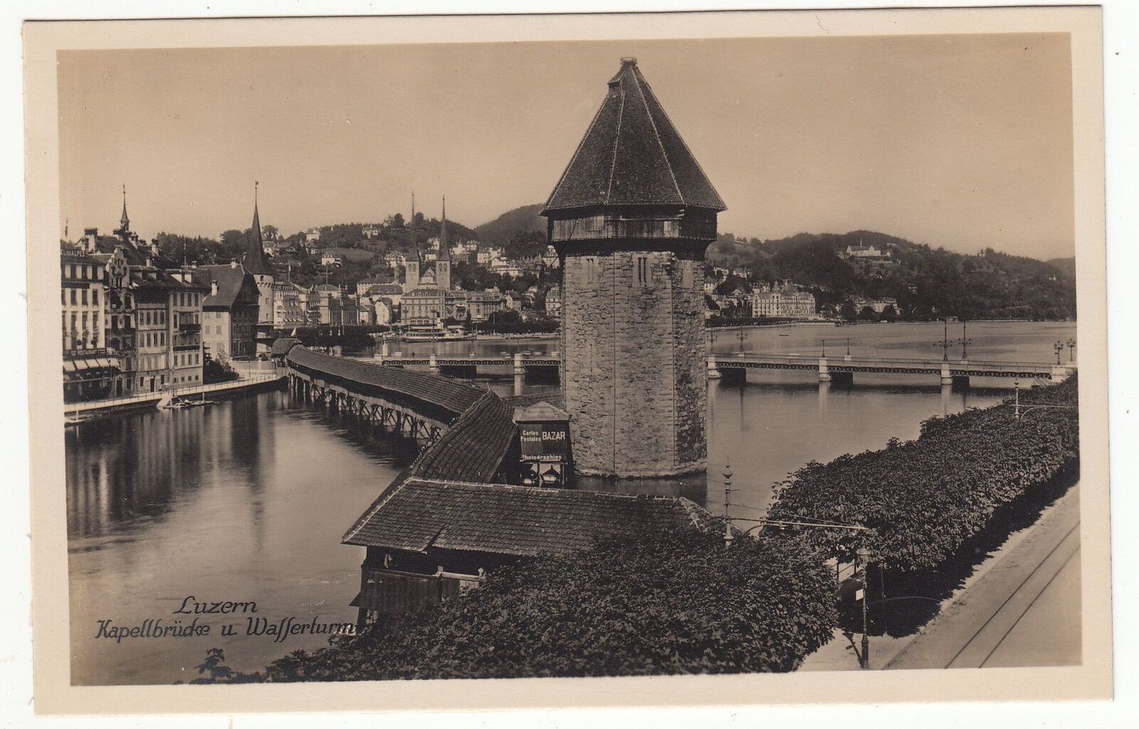 CARTE POSTALE SUISSE LUZERN KAPELLBRUDE U WAFFERTTURM 121922198018