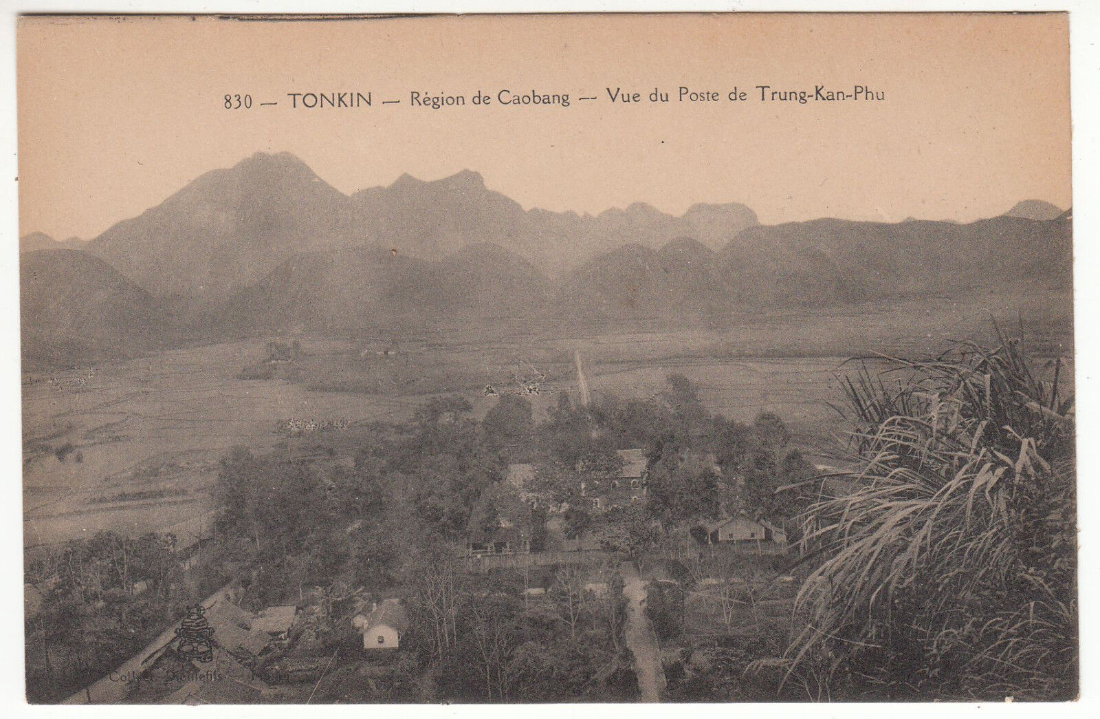 CARTE POSTALE TONKIN REGION DE CAOBANG VUE DU POSTE DE TRUNG KAN PHU 123014028578