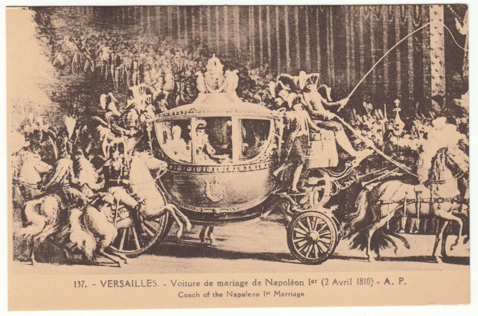 CARTE POSTALE VERSAILLES VOITURE DE MARIAGE DE NAPOLEON 1 402016805828