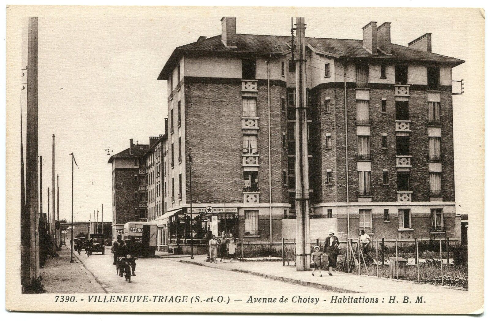 CARTE POSTALE VILLENEUVE TRIAGE AVENUE DE CHOISY HABITATIONS H B M 400762403288