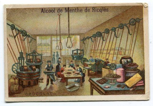 CHROMO ALCOOL DE MENTHE DE RICQLES USINE CHOCOLAT 110615368268