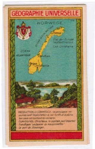 CHROMO GEOGRAPHIE CARTE DEPARTEMENT NORWEGE 110615370958