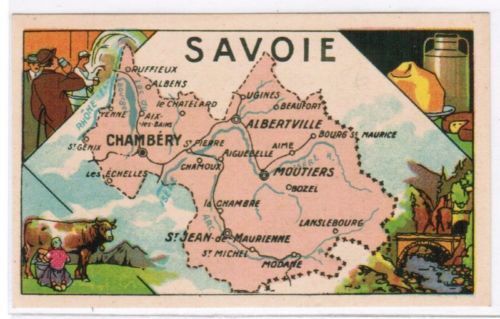 CHROMO GEOGRAPHIE CARTE DEPARTEMENT SAVOIE 110615371388