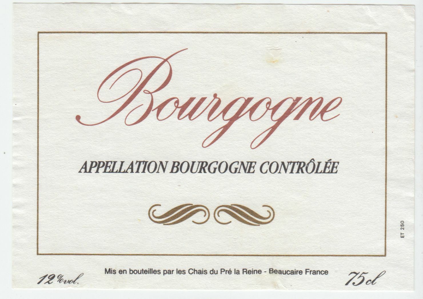 ETIQUETTE DE VIN BOURGOGNE 124555697018