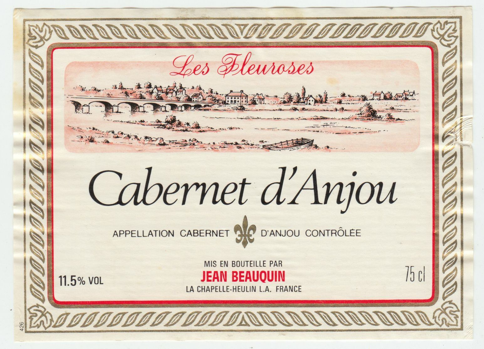 ETIQUETTE DE VIN CABERNET D ANJOU JEAN BEAUQUIN 124511870208