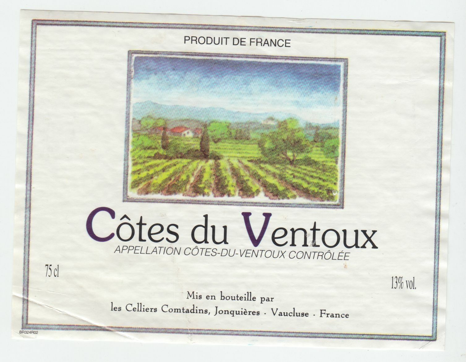 ETIQUETTE DE VIN COTES DU VENTOUX CELLIERS DE CONTADINS 402581826088