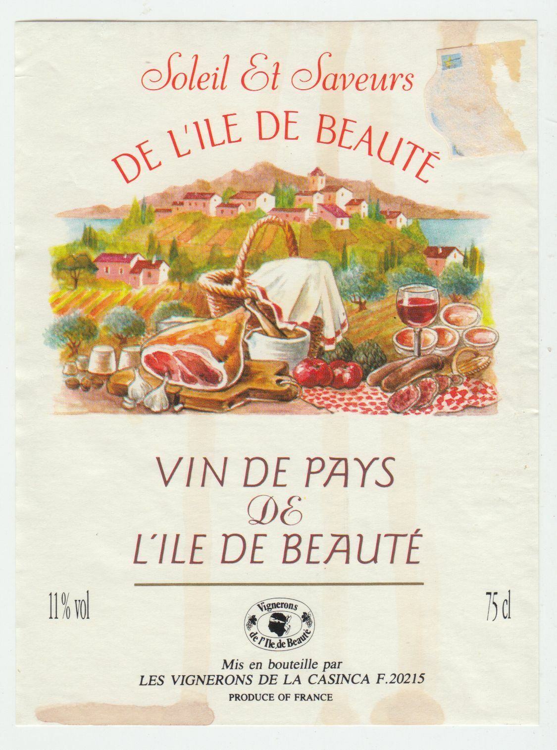 ETIQUETTE DE VIN DE L ILE DE BEAUTE CORSE SOLEIL ET SAVEUR CASINCA 402689167288