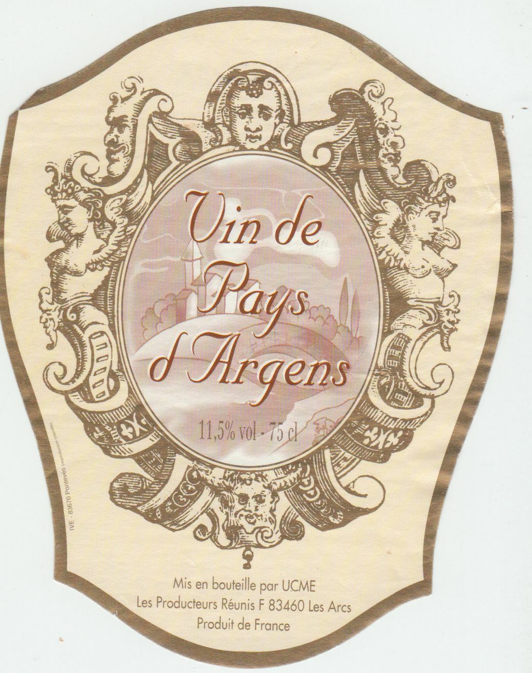 ETIQUETTE DE VIN DE PAYS D ARGENS LES ARC 124570864098