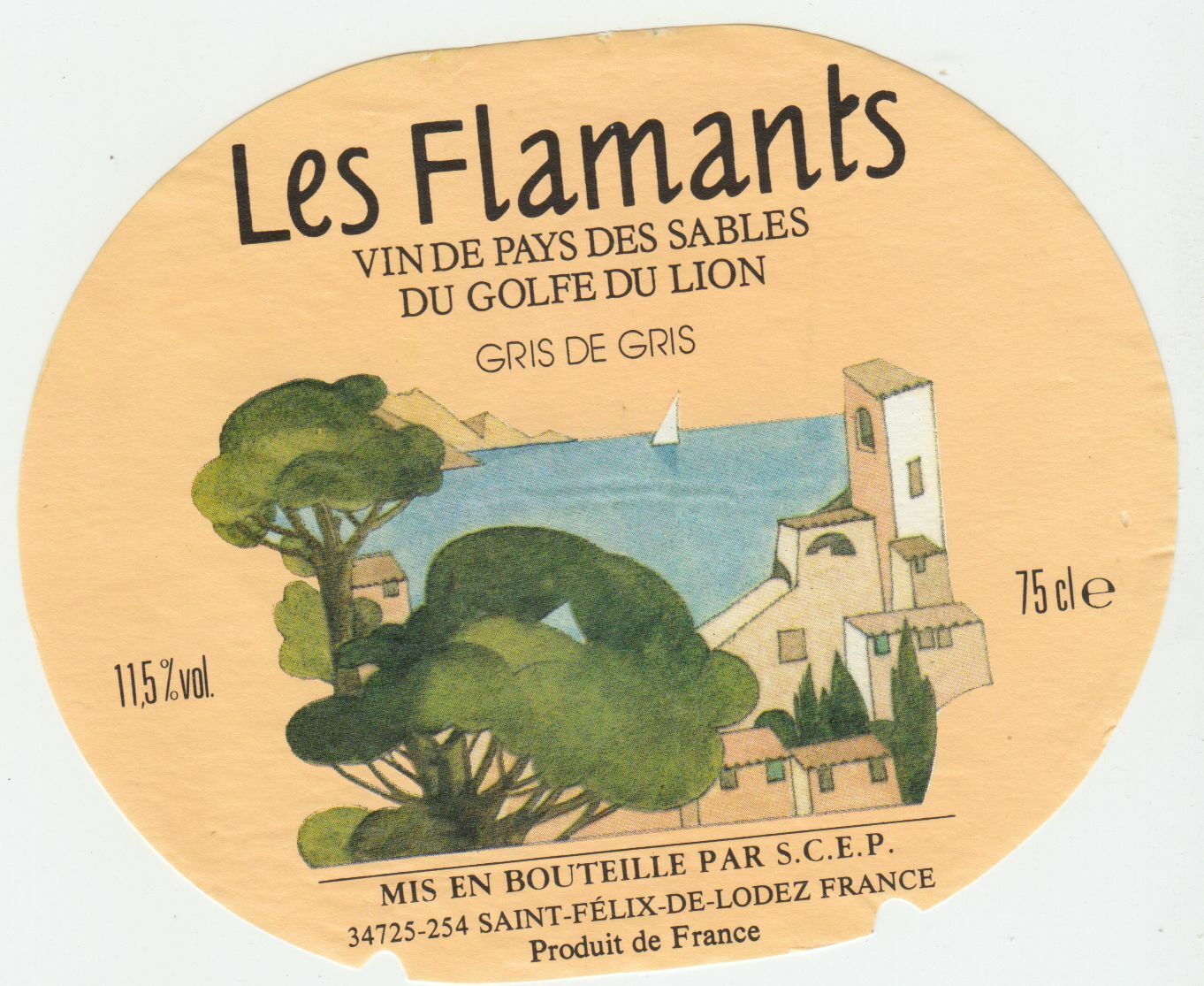 ETIQUETTE DE VIN DU PAYS DES SABLES DU GOLFE DE LION LES FLAMANTS 124572490048