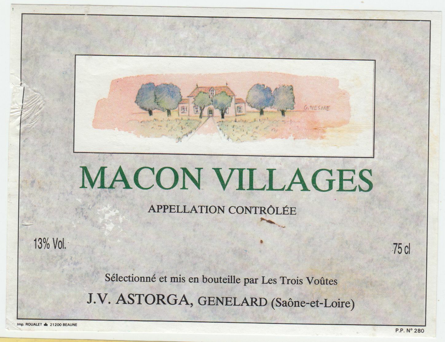 ETIQUETTE DE VIN MACON VILLAGE ASTORGA 124463377098