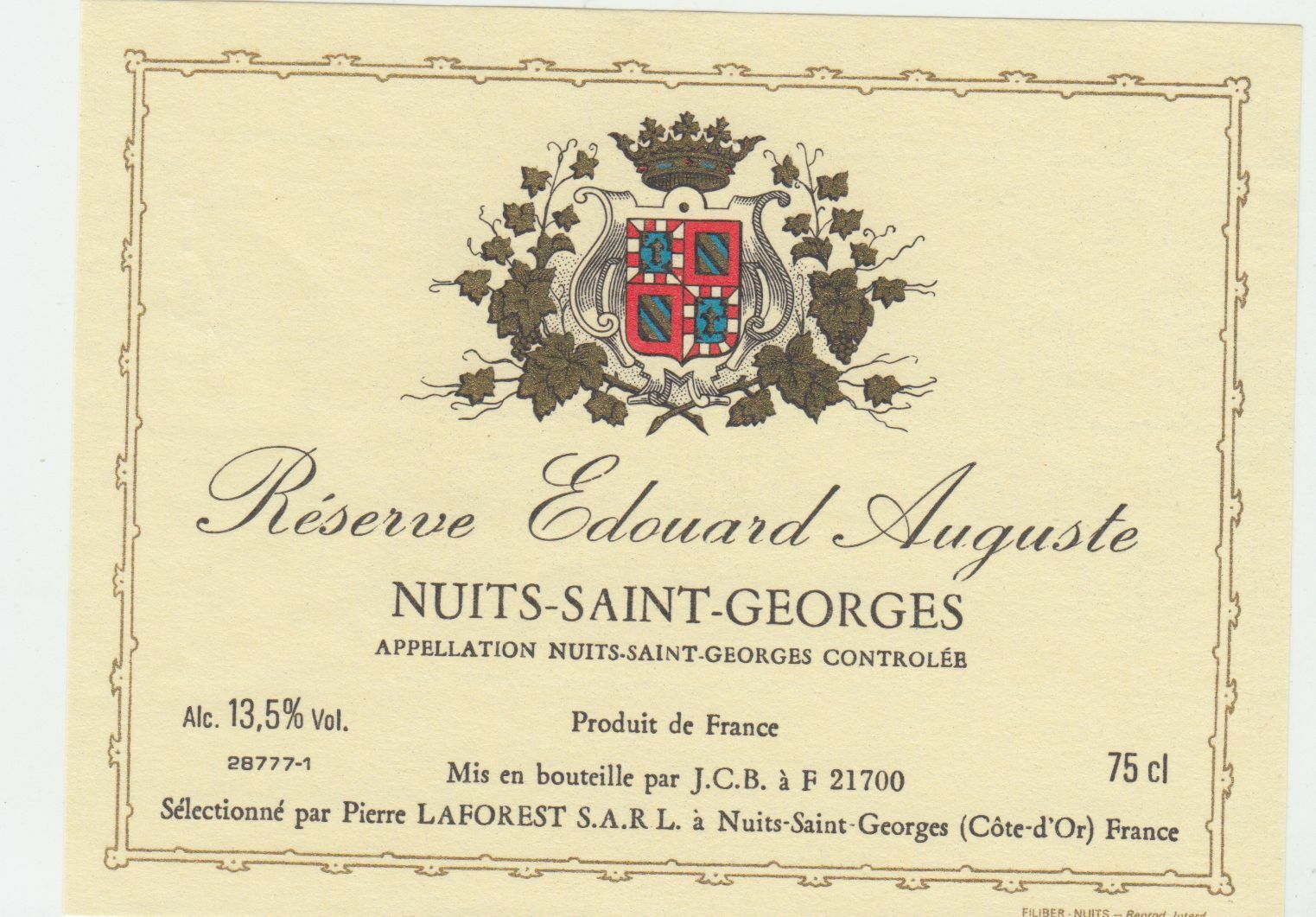 ETIQUETTE DE VIN NUITS SAINT GEORGES RESERVE EDOUARD AUGUSTE 402669072078