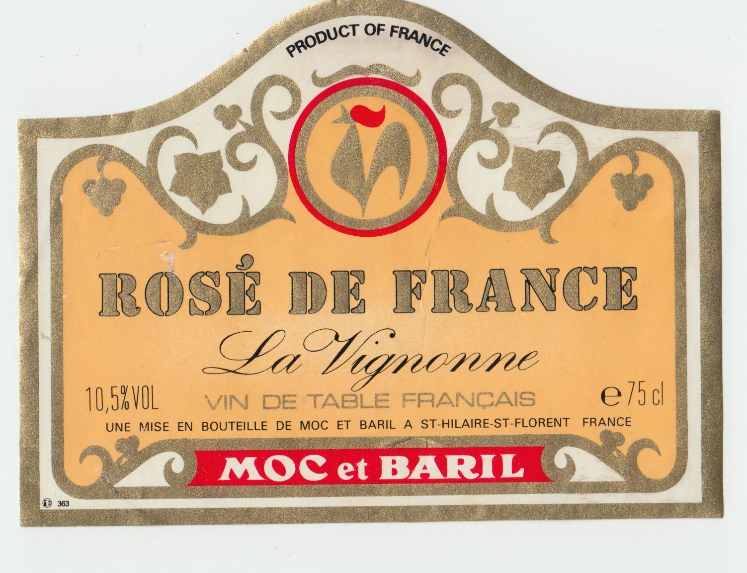 ETIQUETTE DE VIN ROSE DE FRANCE LA VIGNONNE ST HILAIRE ST FLORENT 124438227988