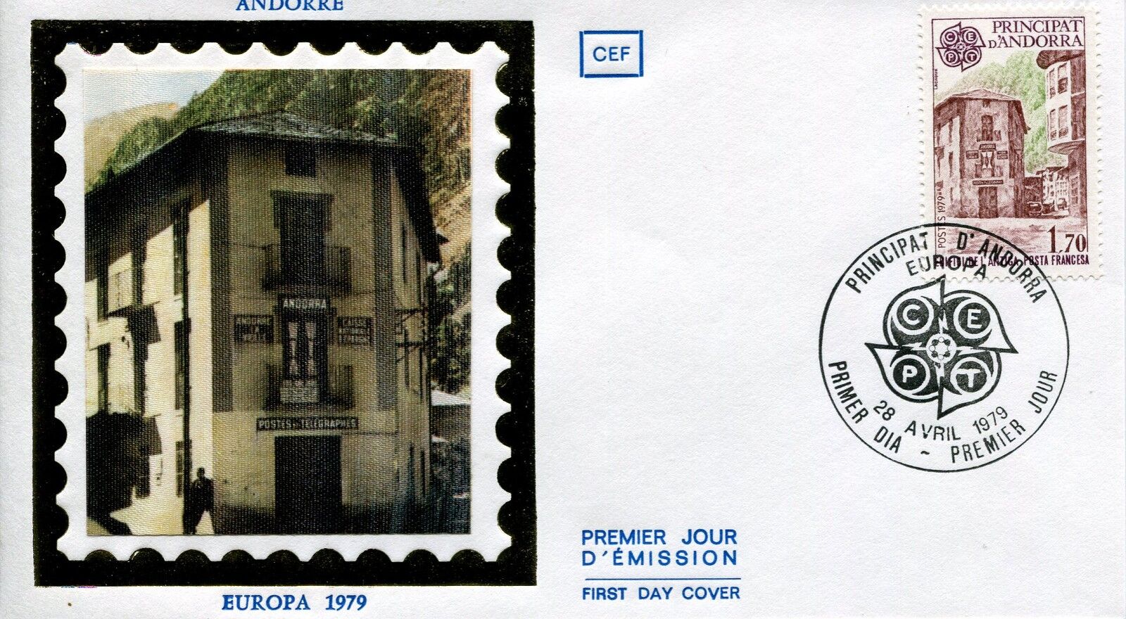 FDC PREMIER JOUR ANDORRE 1979 TIMBRE N 277 EUROPA BUREAU DE POSTE 400790416498