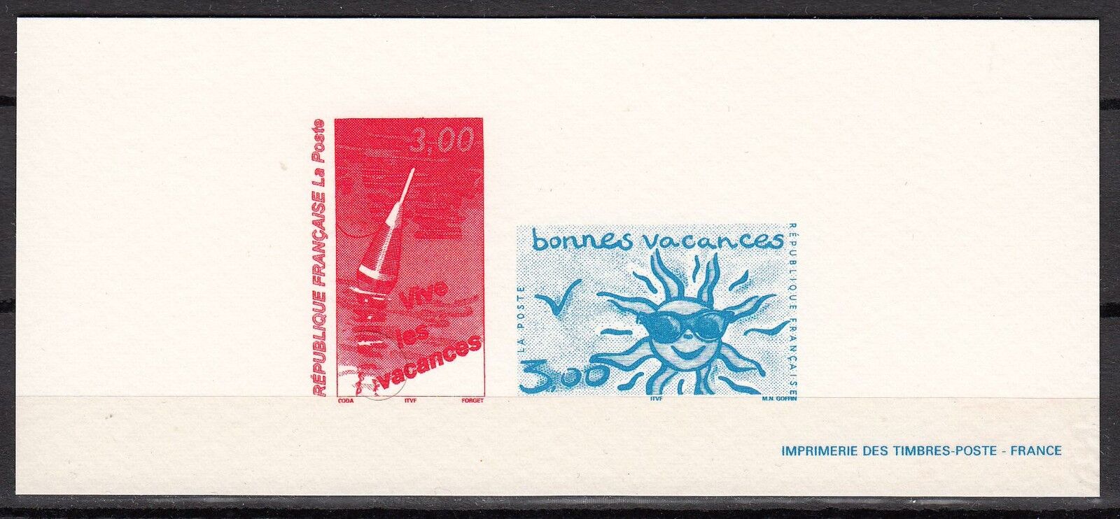 FRANCE GRAVURES DU TIMBRE N 3243 3241 BONNES VACANCES 121975960238