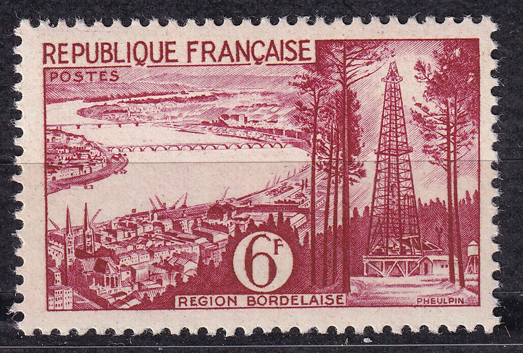 FRANCE TIMBRE NEUF N 1036 LA GIRONDE ET PUITS DE PETROLE DE PARENTIS 125794796348