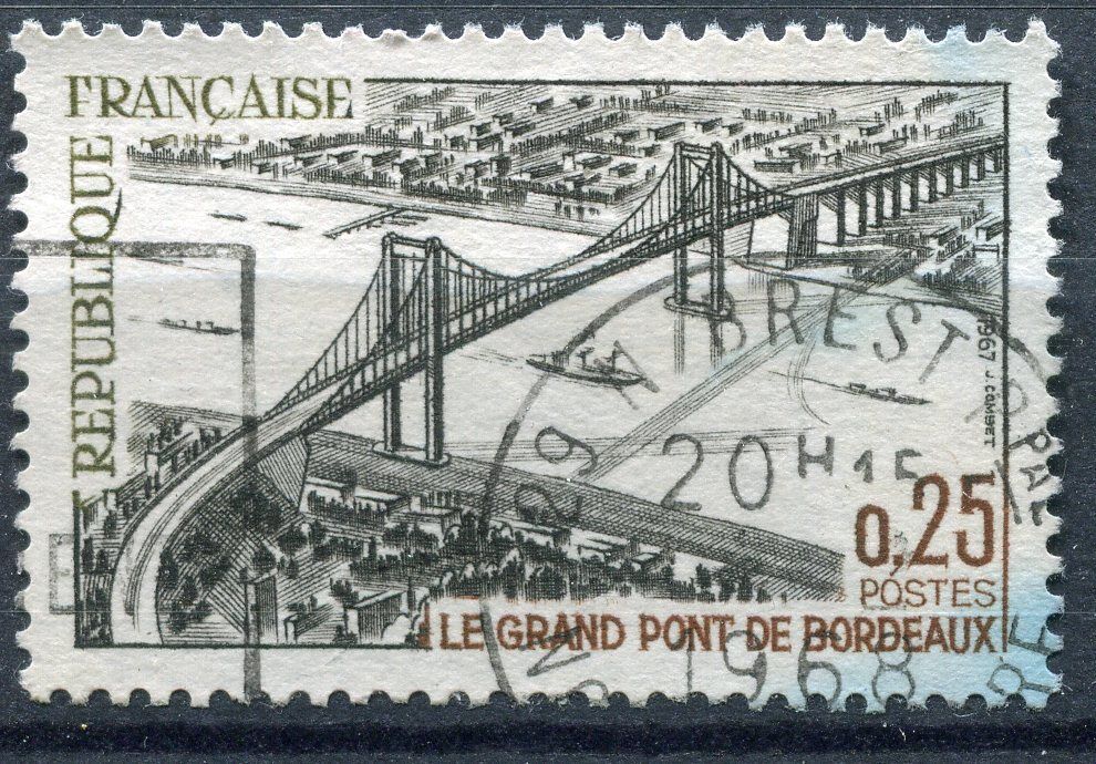 FRANCE TIMBRE OBL N 1524 LE GRAND PONT DE BORDEAUX 110935649038