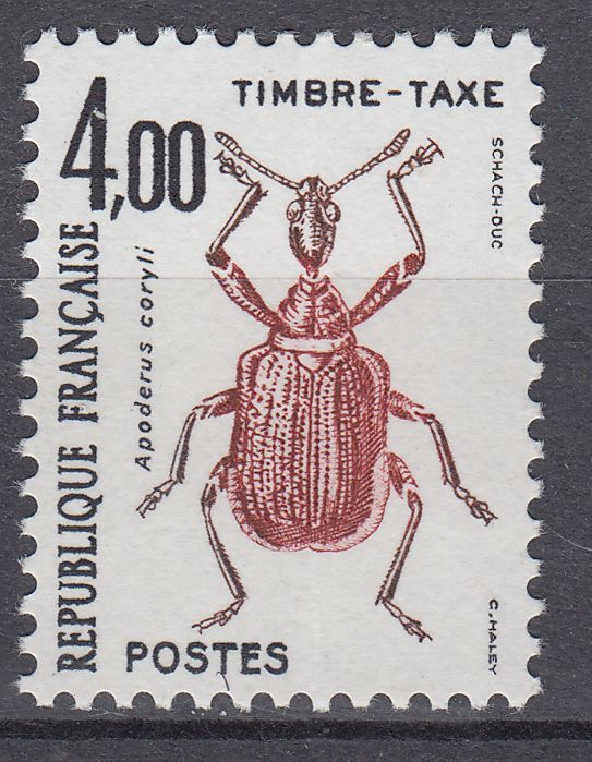 FRANCE TIMBRE TAXE NEUF N 108 INSECTE APODERUS CORILY 123544364318