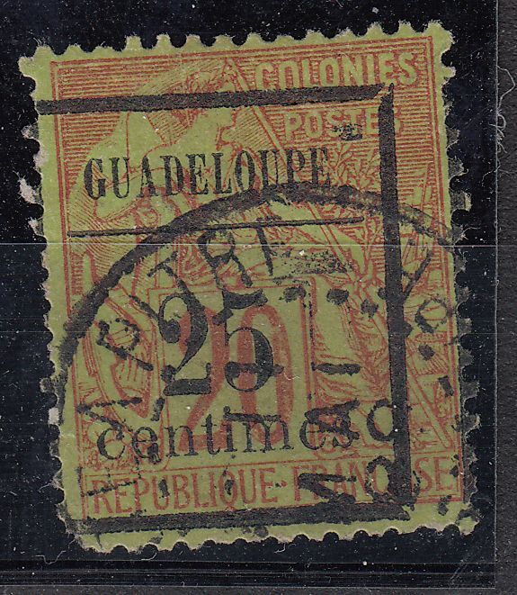 GUADELOUPE TIMBRE COLONIE FRANCE OBL N 5 CACHET SURCHARGE DECALE 121896373618