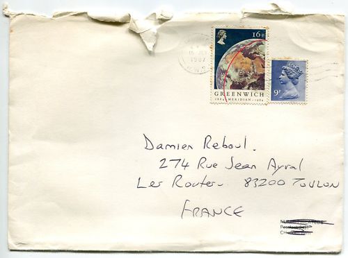 LETTRE ANGLETERRE POUR TOULON 1987 110688323848