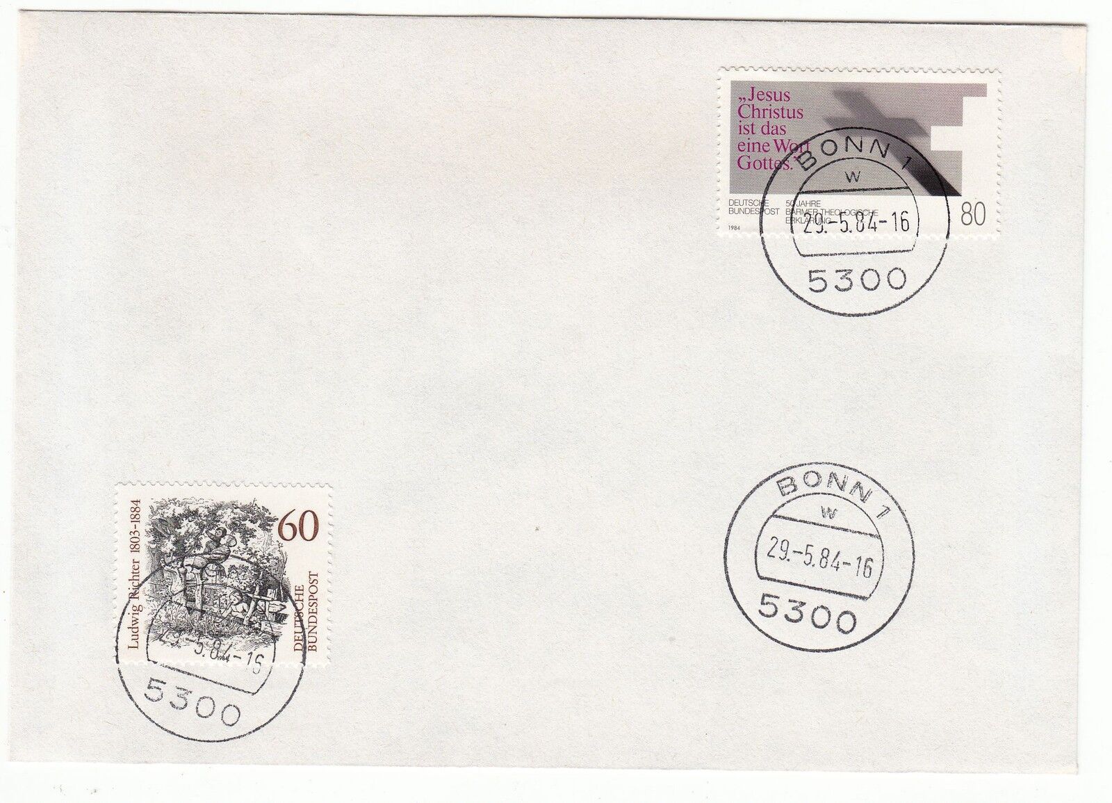 LETTRE COMMEMORATIVE ALLEMAGNE TIMBRE N 1045 1046 DECLARATION DE BARMEN 401067369648