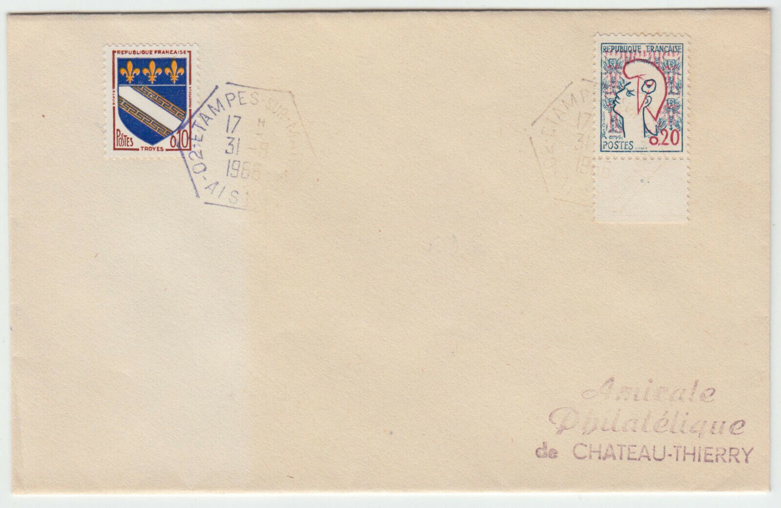 LETTRE ETAMPES SUR MARNE POUR CHATEAU THIERRY 1966 402088421938