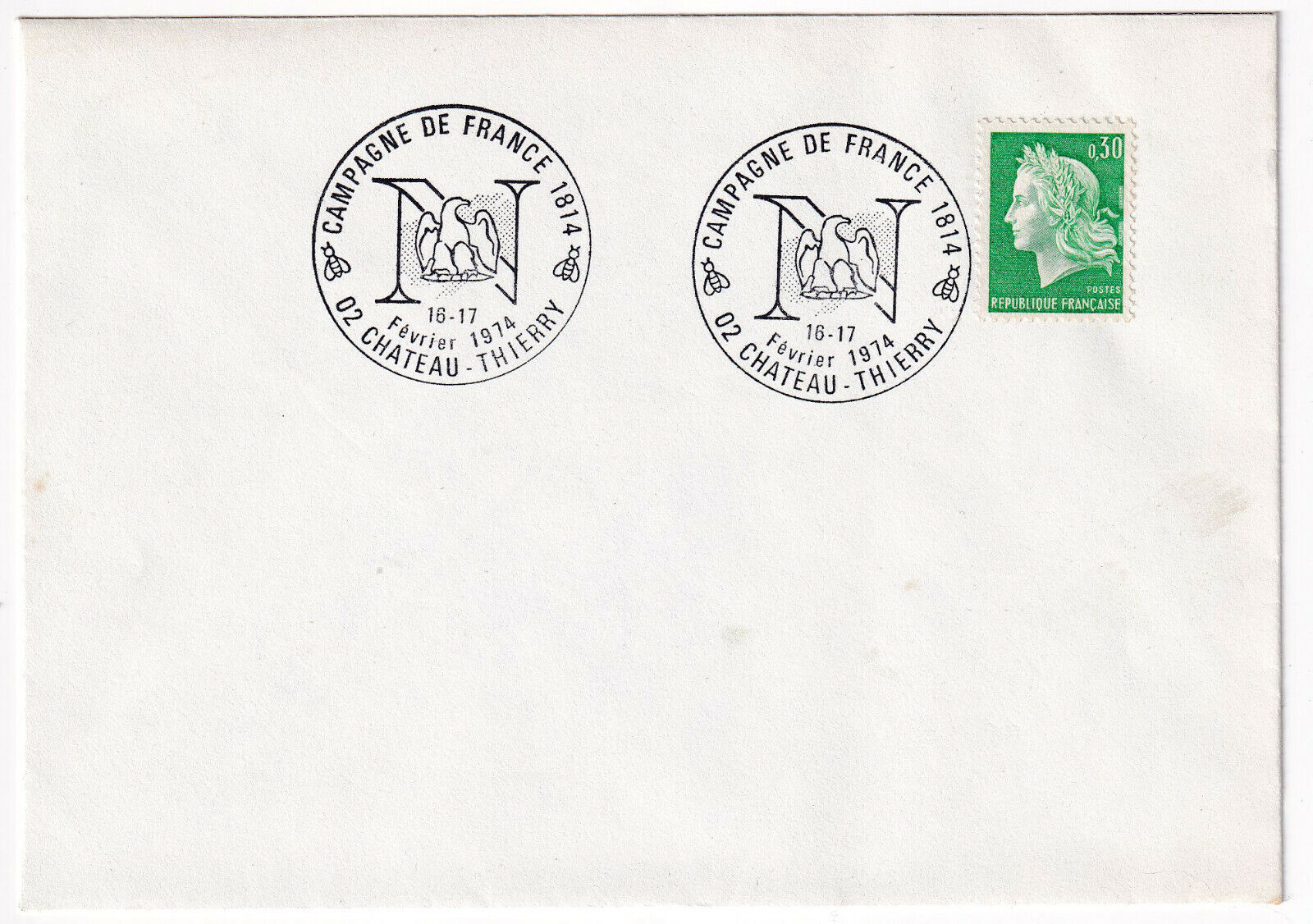 LETTRE PHILATELIQUE CHATEAU THIERRY CAMPAGNE DE FRANCE 1814 NAPOLEON 1974 124959848748