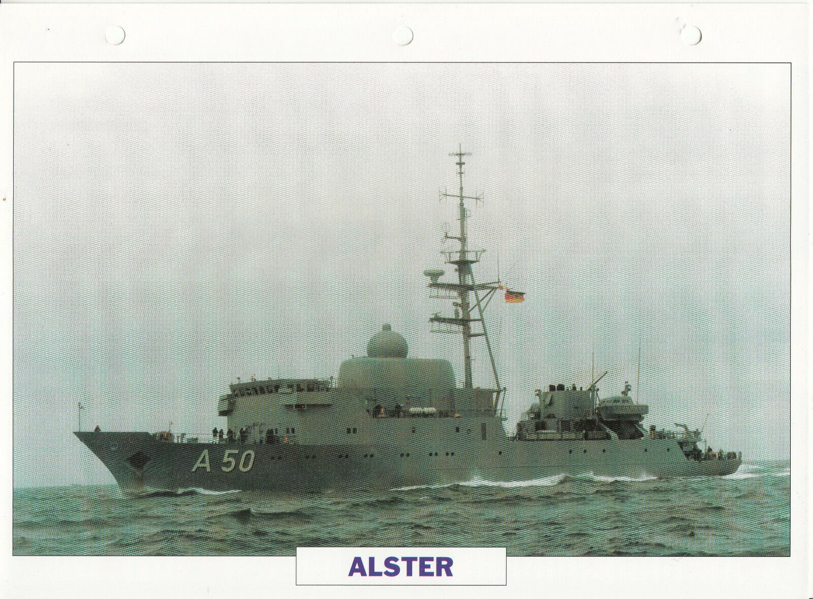 PHOTO BATEAU MILITAIRE COLLECTEUR DE RENSEIGNEMENT ALSTER ALLEMAGNE 1988 123790281948