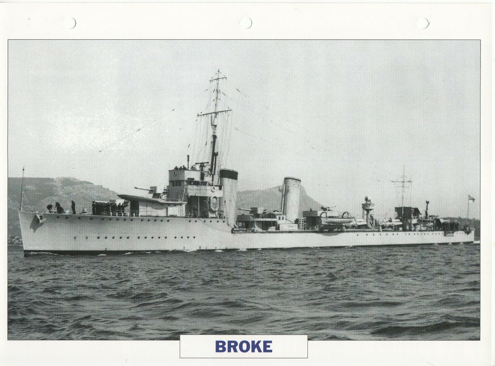 PHOTO BATEAU MILITAIRE DESTROYER BROKE GRANDE BRETAGNE 1920 123768034238