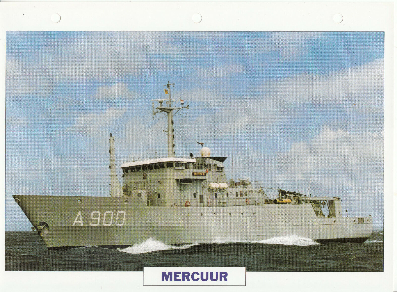 PHOTO BATEAU MILITAIRE DONNEES TECHNIQUES MERCUUR PAYS BAS 1986 123790281928