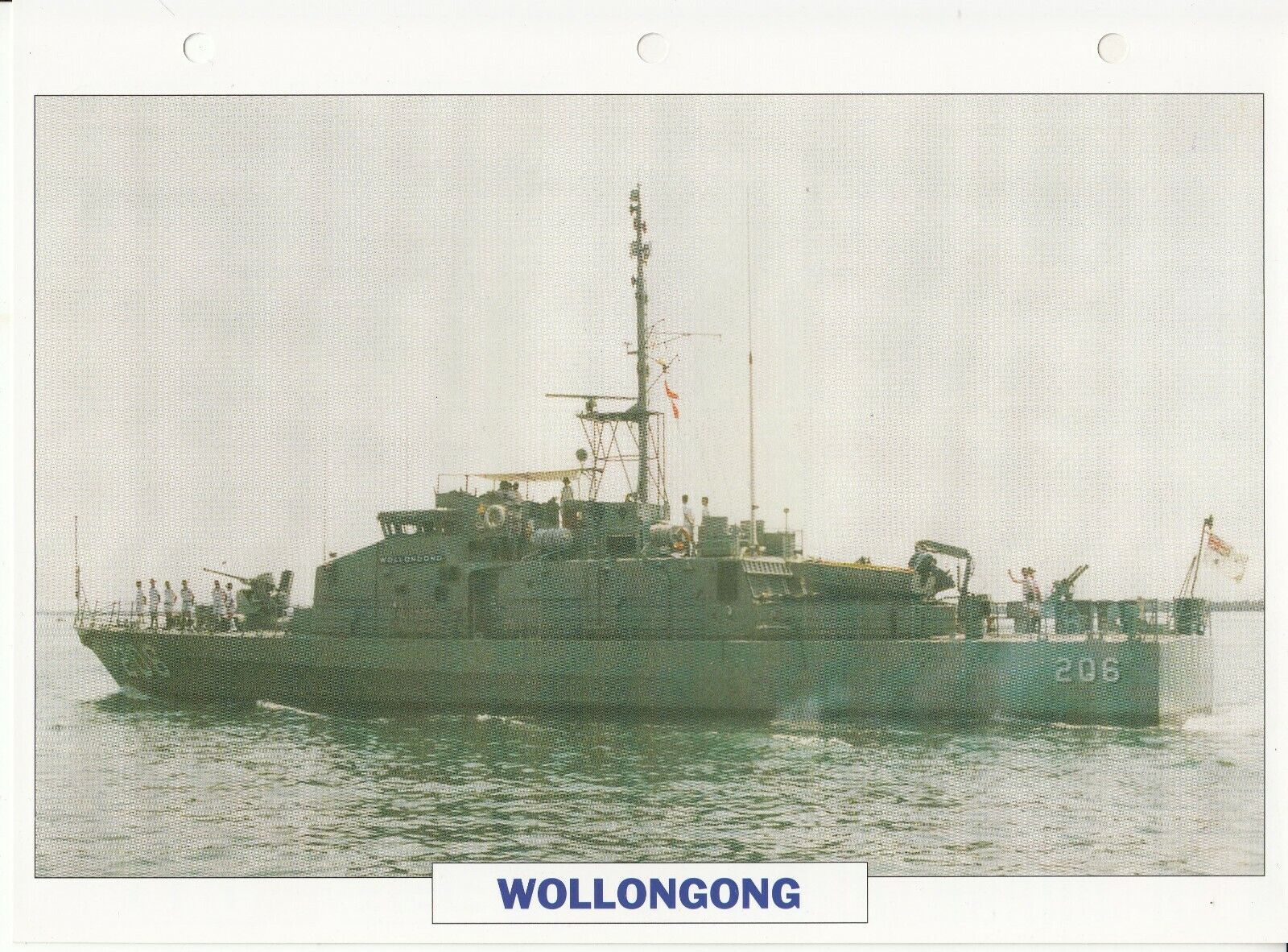 PHOTO BATEAU MILITAIRE PATROUILLEUR WOLLONGONG AUSTRALIE 1981 123766827778