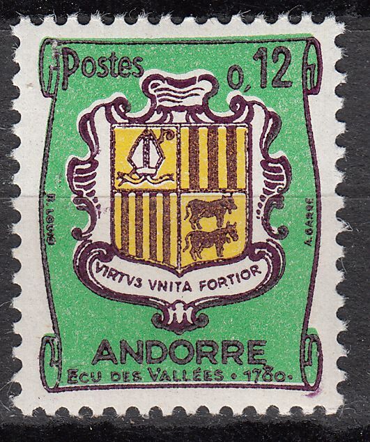 TIMBRE ANDORRE FRANCE NEUF N 155 A ARMOIRIE 401237302008