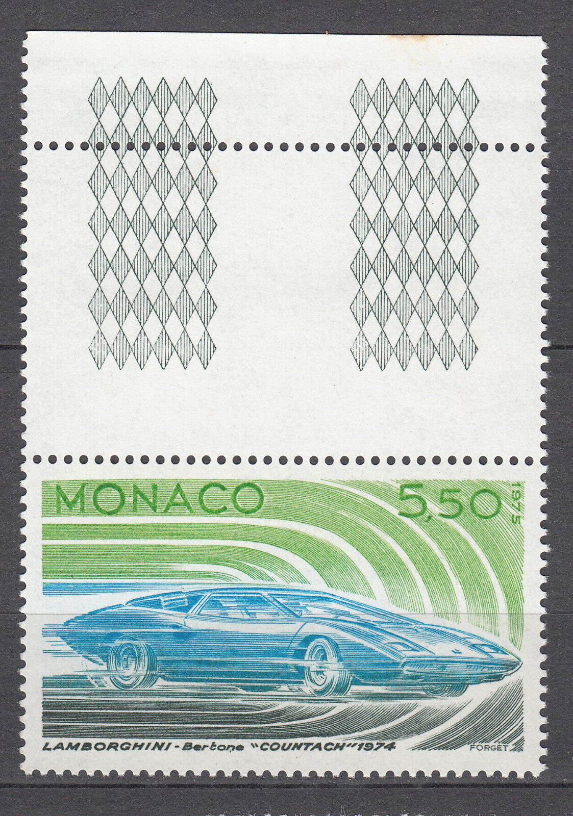 TIMBRE MONACO NEUF N 1028 VOITURE LAMBORGHINI 1974 123341991838