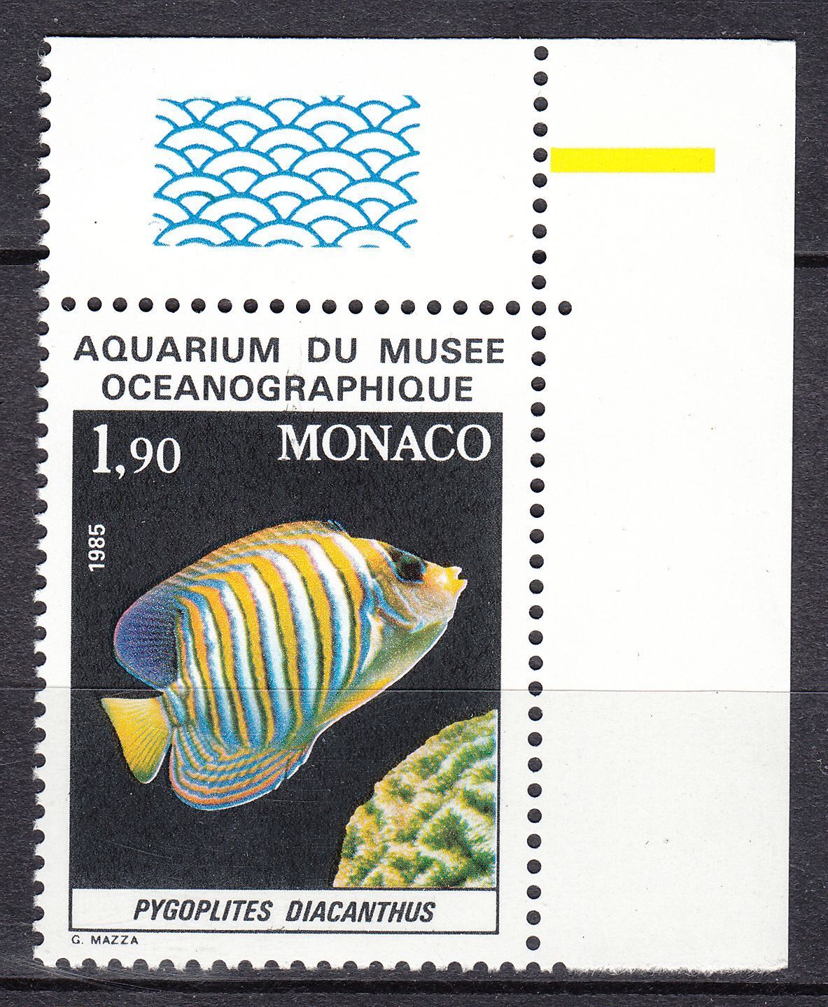 TIMBRE MONACO NEUF N 1541 FAUNE POISSONS DU MUSEE OCEANOGRAPHIQUE DE MONACO 123509540928