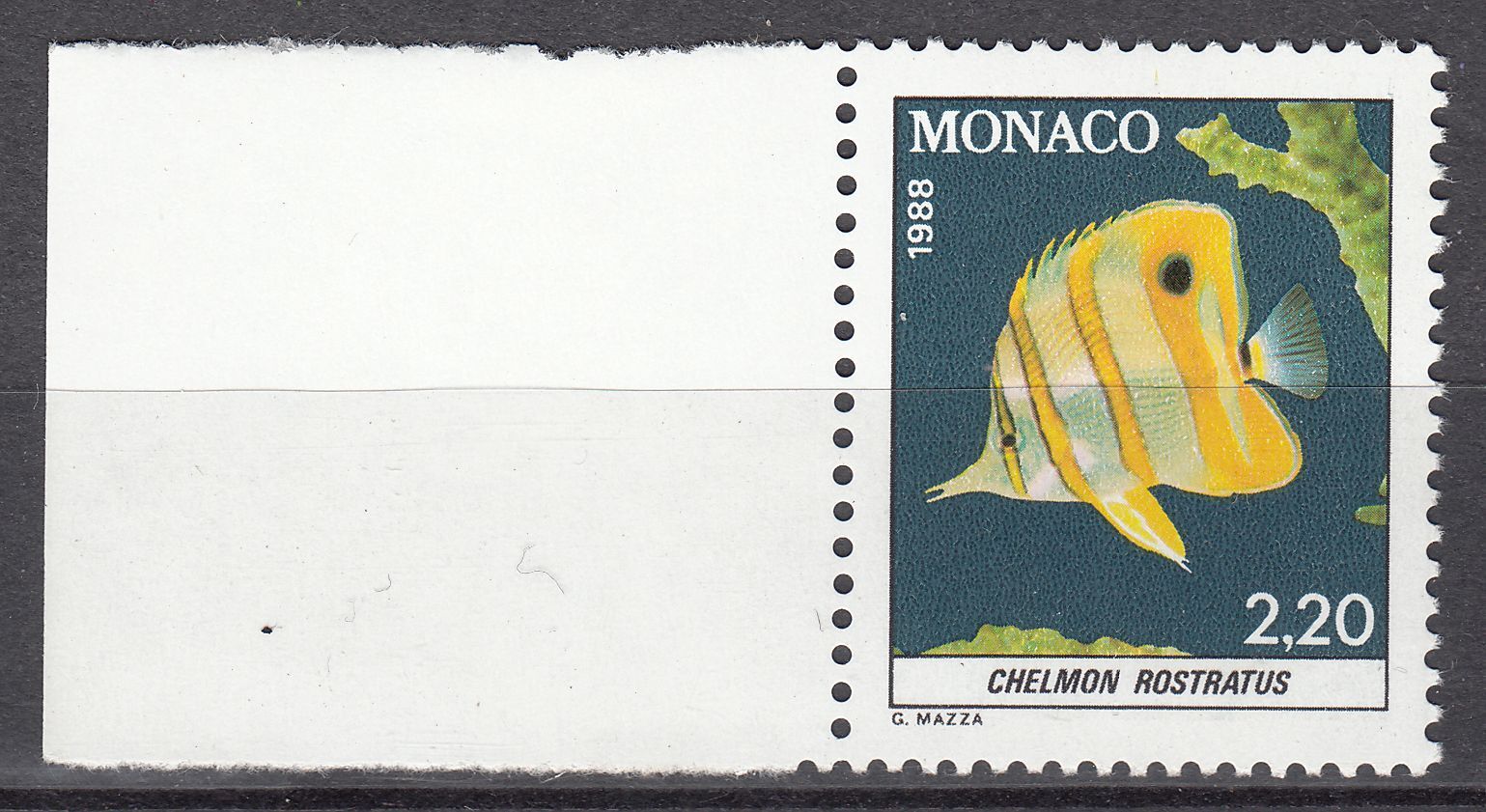 TIMBRE MONACO NEUF N 1616 FAUNE POISSON CHELMON ROSTRATUS 123510116028