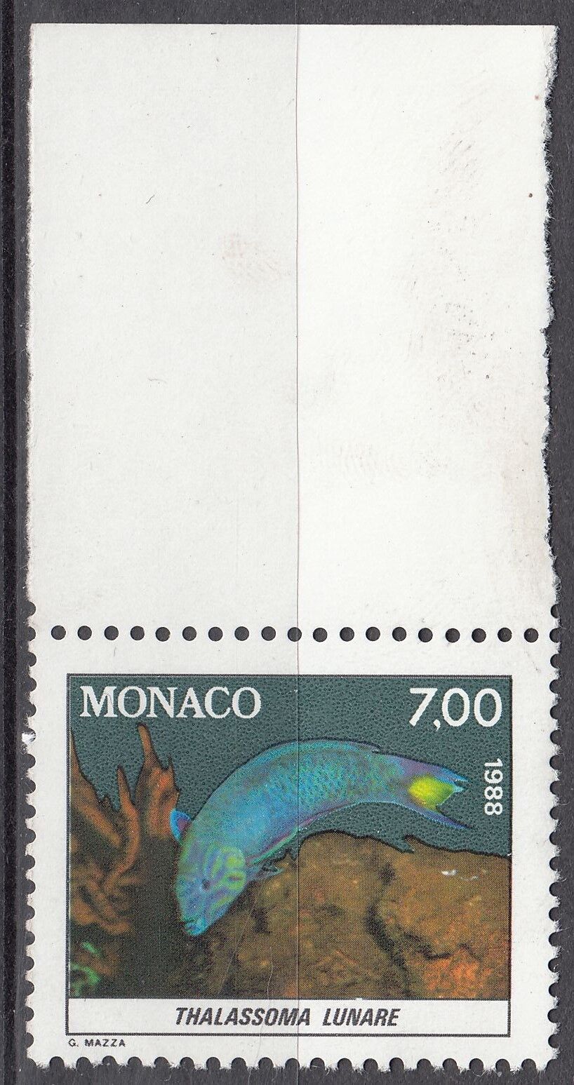 TIMBRE MONACO NEUF N 1620 FAUNE POISSON THALASSOMA LUNARE 401644448568