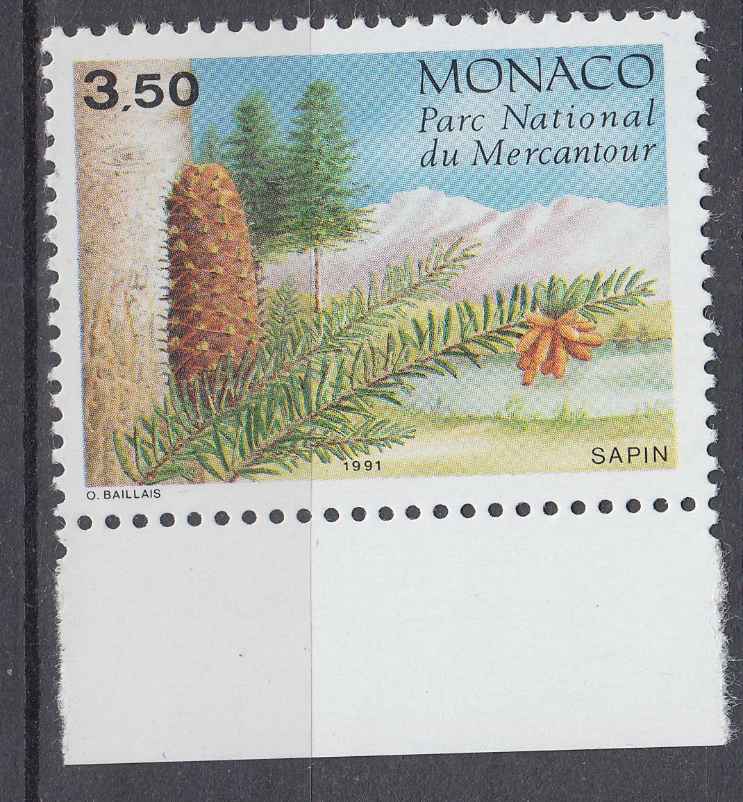 TIMBRE MONACO NEUF N 1800 FLORE MERCANTOUR ABIES ALBA MILL 401653408738