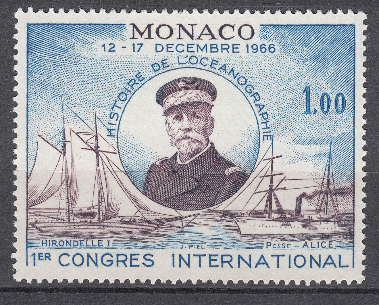 TIMBRE MONACO NEUF N 702 PRINCE ALBERT 1 ET BATEAUX OCEANOGRAPHIE 123201307238