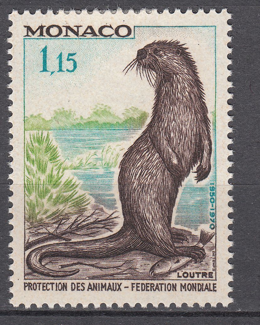 TIMBRE MONACO NEUF N 814 ANIMAUX LOUTRE 401585064168