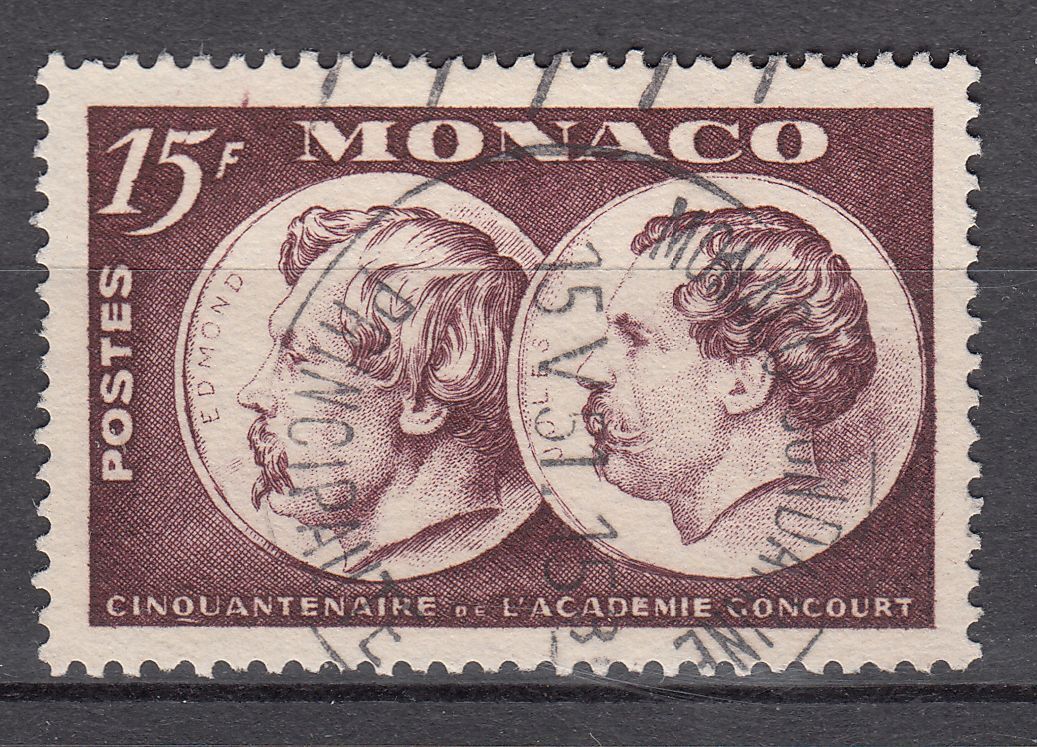 TIMBRE MONACO OBL N 352 EDMOND ET JULES DE GONCOURT 401628669768