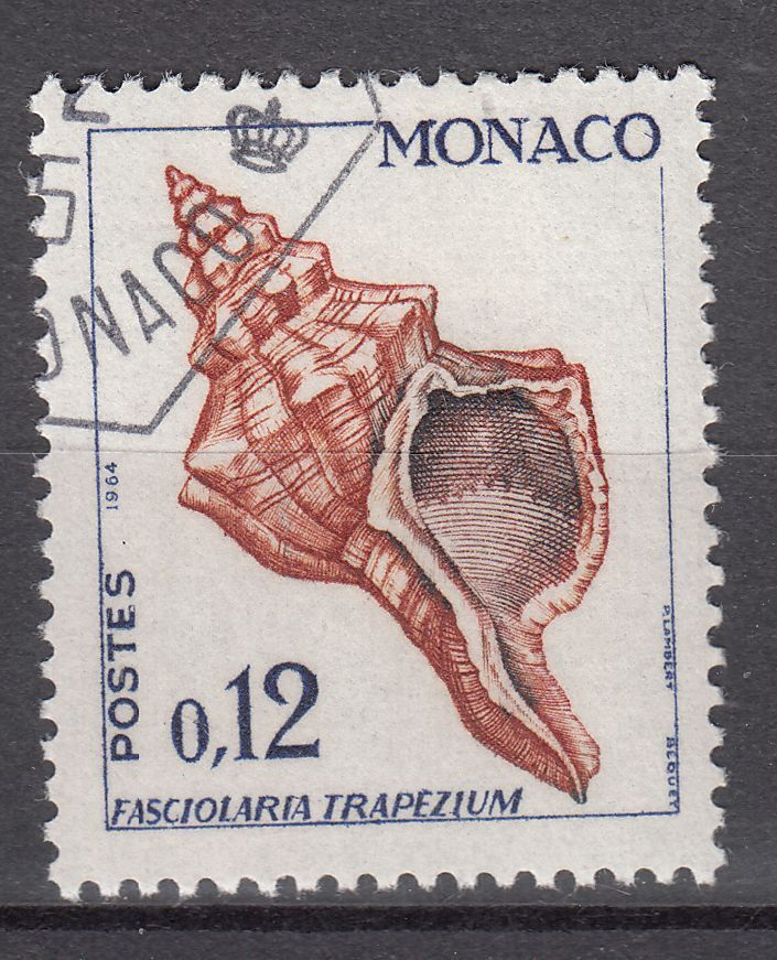 TIMBRE MONACO OBL N 539 B FAUNE ET FLORE FASCIOLARTA TRAPEZIUM 401636575068