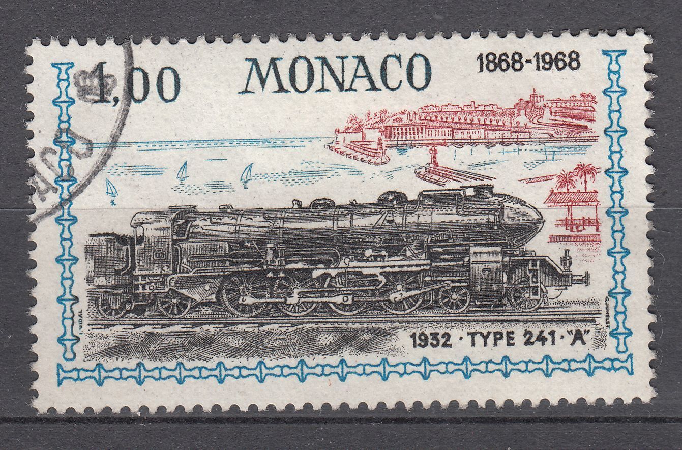 TIMBRE MONACO OBL N 756 LOCOMOTIVES PLM A241 1932 123287444168