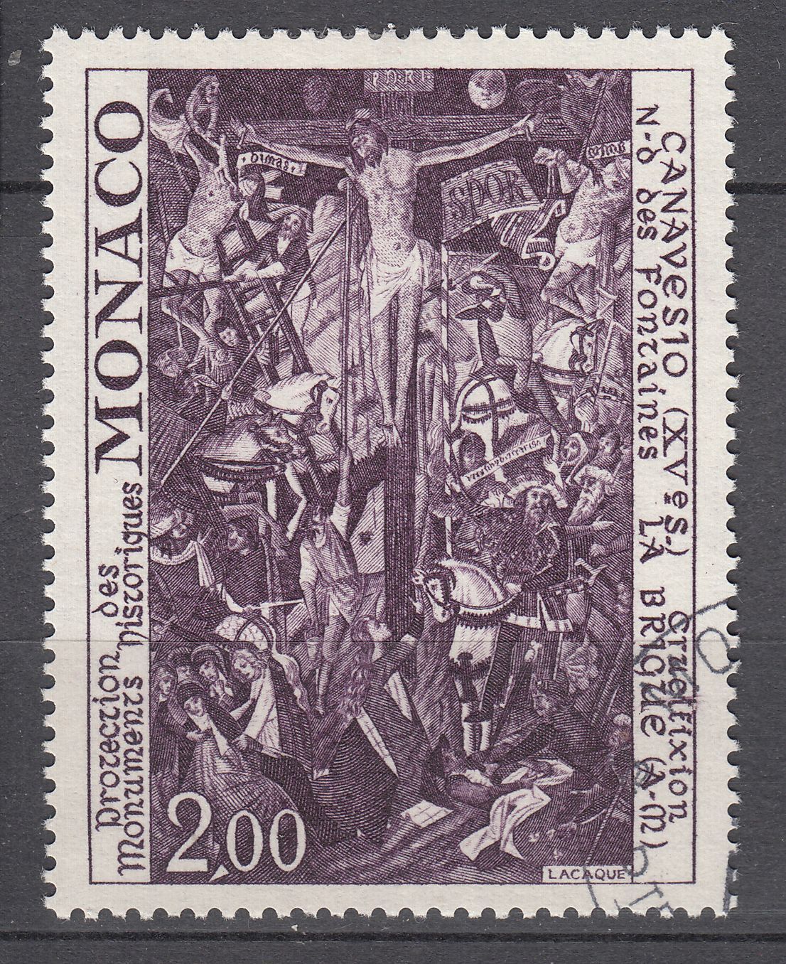 TIMBRE MONACO OBL N 909 MONUMENTS HISTORIQUE CRUCIFIXION 123333877028